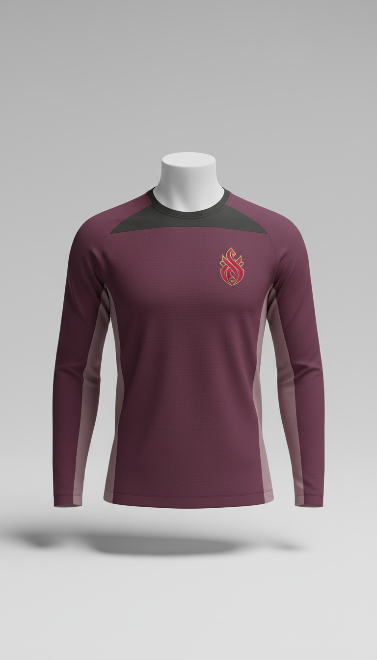 Tailored long-sleeve in deep plum
