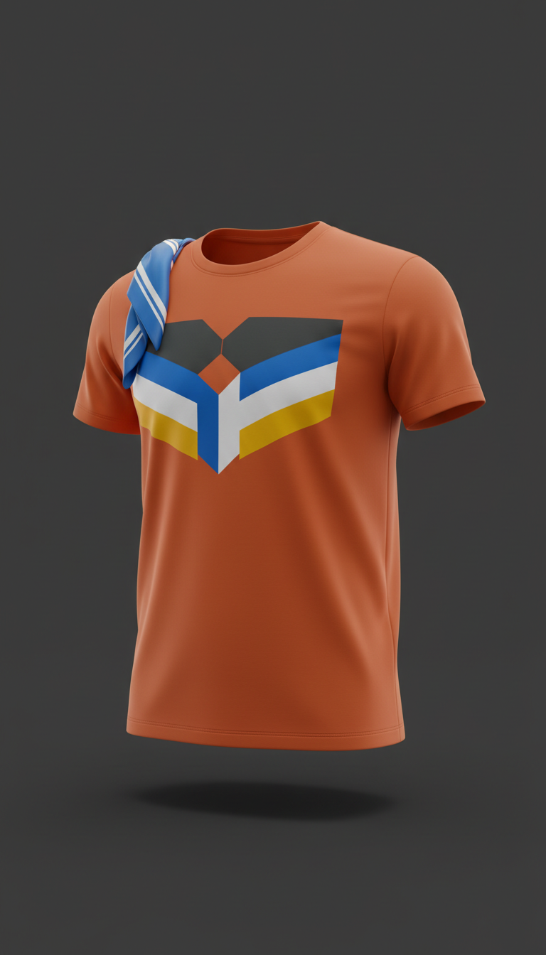 Graphic fan tee in victory orange